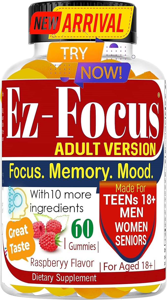 Gummies for Men and Women Support Focus Memory and Mood Nootropics Brain Support Supplement -60 Ct