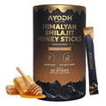 Pure Himalayan Shilajit Honey Sticks with Natural Honey & Caramel 30 Sticks | 75%+ Fulvic Acid, 85+ Trace Minerals | Support Energy & Immunity | Easy Single-Use Packets for Men & Women