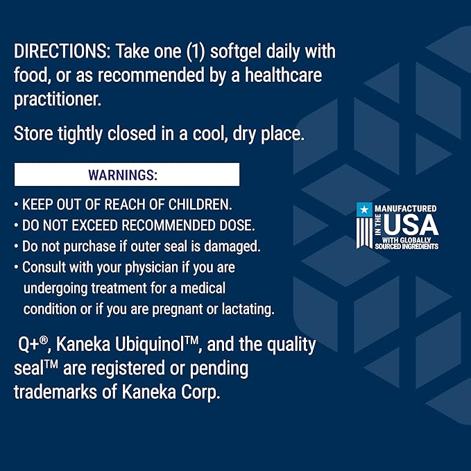 Life Extension Super Ubiquinol CoQ10 with Enhanced Mitochondrial Support, Potent Heart Health & Cellular Energy Production Support, Ultra-absorbable, Gluten-Free, Non-GMO, 100 mg, 60 softgels