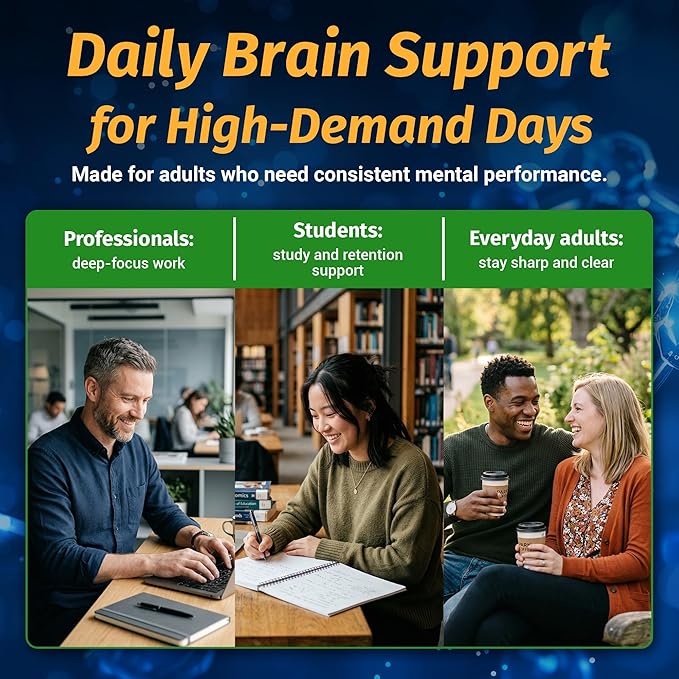 1 Body Brain Support Supplement with Alpha GPC and Lion's Mane Extract, 90 Capsules, Twin Pack