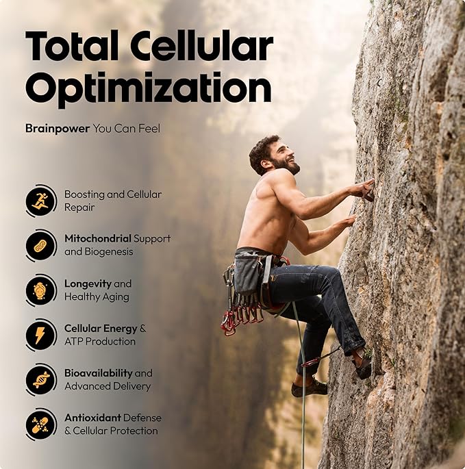 Clinical Mitochondrial Complex - Shilajit 5787mg Extract Equivalent NAD+ Boost - Ubiquinol CoQ10, Urolithin A, NR, PQQ, ALA, Astaxanthin - Energy, Focus, Strength - 60 Vegan Capsules