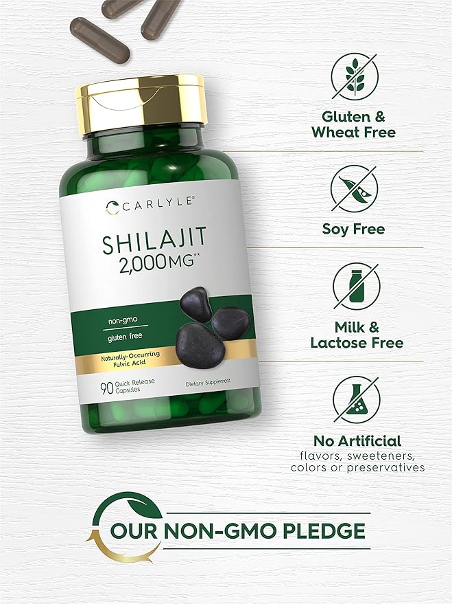 Carlyle Shilajit Capsules | 90 Count | Non-GMO and Gluten Free Supplement