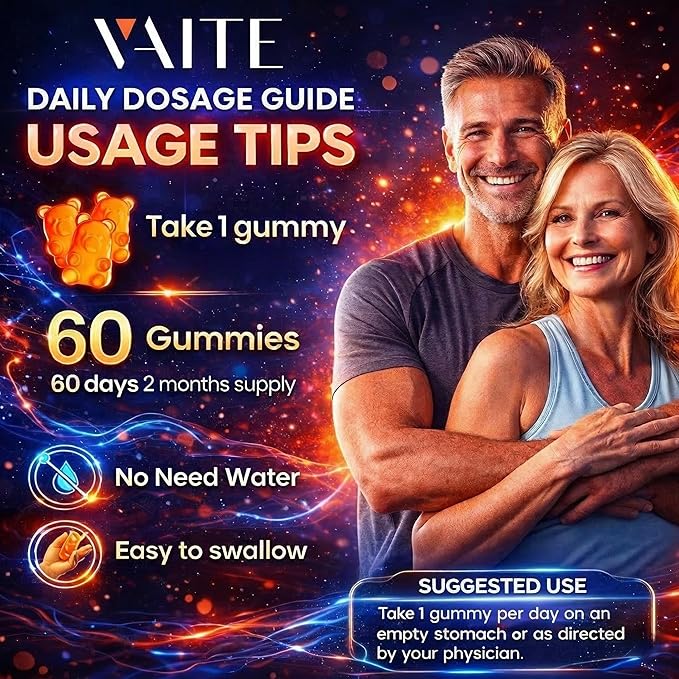 VAITE Lycopene Supplements for Men & Women 75mg Gummies - Antioxidant | General Wellness | Supports Skin & Vision | Daily Vitality | Plant-Based, Sugar-Free, 60 Vegan Gummy Chews, Non-GMO, Chewables