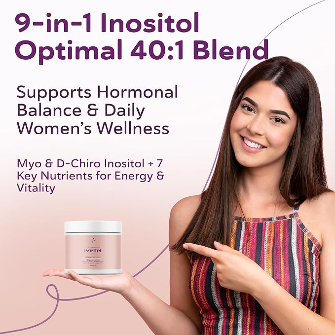 QSTA Myo-Inositol & D-Chiro Inositol Supplement for Women 4100mg (40:1 Ratio) – 9-in-1 Hormonal & Metabolic Support with myoinositol. Inositol Powder Supplement for Hormone Balance and Female Support