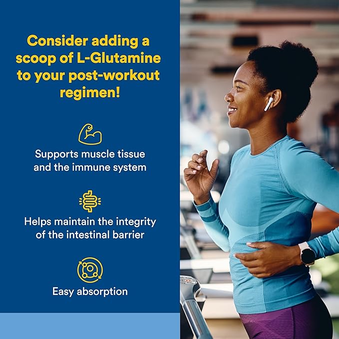 Natural Factors Micronized L-Glutamine 5,000 mg Powder - Easy Absorption Gut Health Support Supplement - Powder Amino Acid Supplement Supports Muscle Recovery - 16 oz (90 Servings)