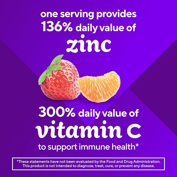 Vitafusion Power Zinc Gummy Vitamins, Strawberry Tangerine Flavored Immune Support (1), 90 Count