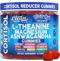 Clean Nutra Cortisol Supplement Gummies L-Theanine Magnesium Ashwagandha Apigenin Vitamin B6 Sleep and Calm Support Lavender Chicory Prebiotic Advanced Gummy Formula