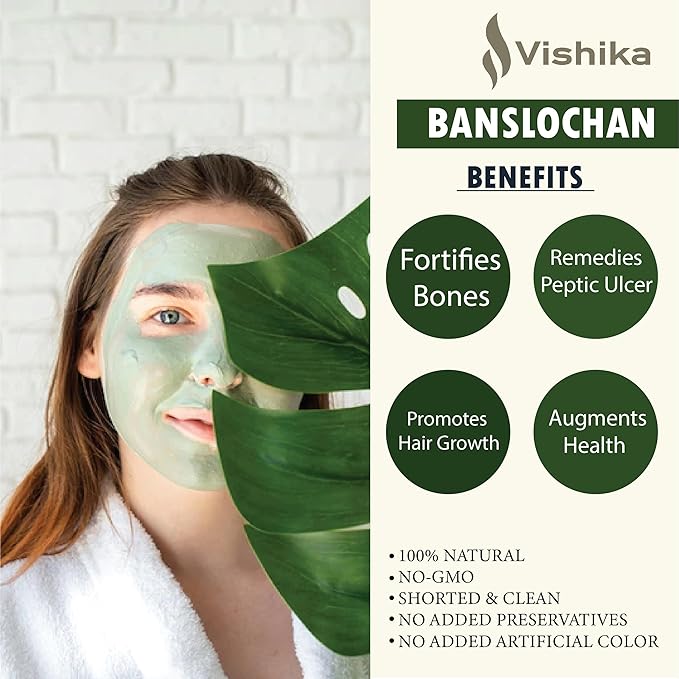 Tabashir Banslochan Spl Tabasheer Tabha Sheer Bambusa | Tabachir | Tabashir | Bamboo Manna | Vanslochan | Bamboo Silica | for Strengthen Bones & Hair Roots - 200g