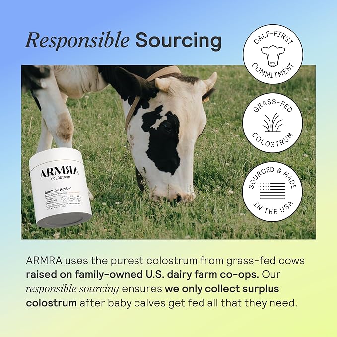 ARMRA Colostrum Powder | Vine Watermelon | Gut Health & Bloating | Skin & Hair | Immunity | Keto, Gluten & Fat-Free | 30 Servings