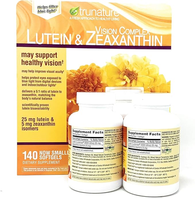 Trunature Vision Complex Lutein and Zeaxanthin MegaSize 3Pack (140 Count Each )