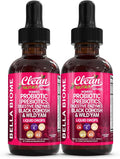 Liquid Probiotics for Women Drops with Chasteberry, Black Cohosh, Prebiotics, Digestive Enzymes, Evening Primrose Oil, Wild Yam, Cranberry Dmannose and Iron Vitamin D3 K2 Clean Nutra Bella Biotics (2)