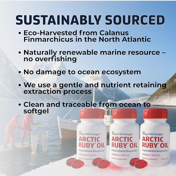 Arctic Ruby Oil - Omega 3 Supplement with Astaxanthin 2mg - Contains Essential Fatty Acids & Antioxidants - Supports Heart, Brain, Eye, Skin, Joint & Immune Health - 60 Softgels (3 Pack)