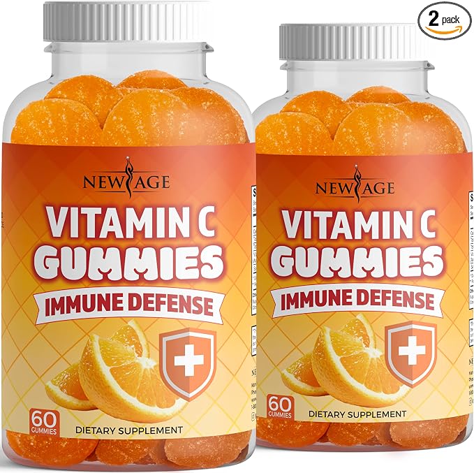 NEW AGE Vitamin C Gummies Orange Vitamin C Gummy - Supports Healthy Immune System - Vegetarian Without Gluten (120 Gummies)