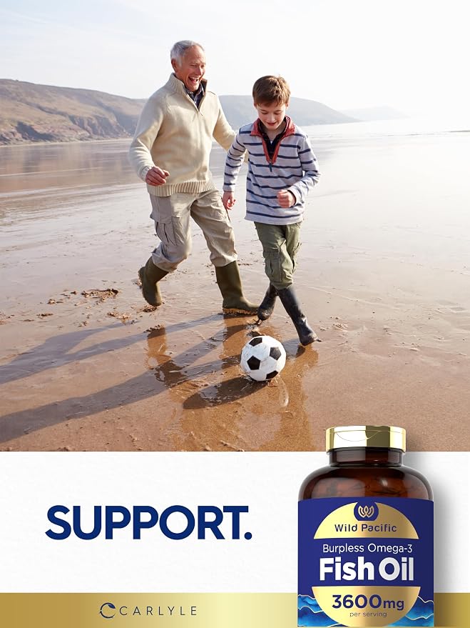 Carlyle Burpless Fish Oil 3600 mg | 300 Softgels | with Omega-3 Fatty Acids | Lemon Flavor | Non-GMO, Gluten Free Supplement | by Wild Pacific