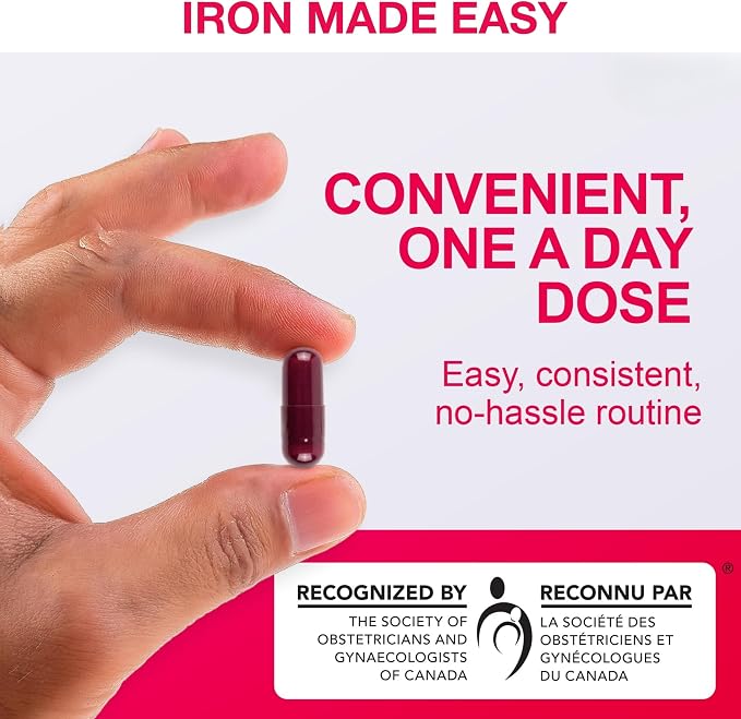Pharmaris i-max Iron Supplement 150 mg, Vitamin C 250 mg & B12 1000 mcg, Iron Supplement for Women & Men, No Artificial Dyes, Vegan, Once Daily, 30 Capsules