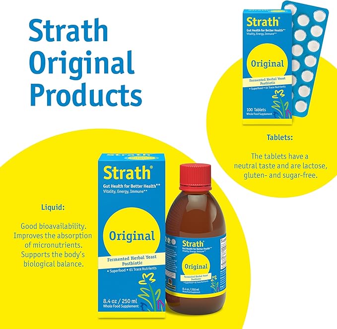 Strath Fermented Herbal Yeast Postbiotic - (8.4 Fl oz) Daily Nutritional Food Supplement Liquid | Supports Metabolism | Vegetarian | Lactose-Free | No Artificial Additives