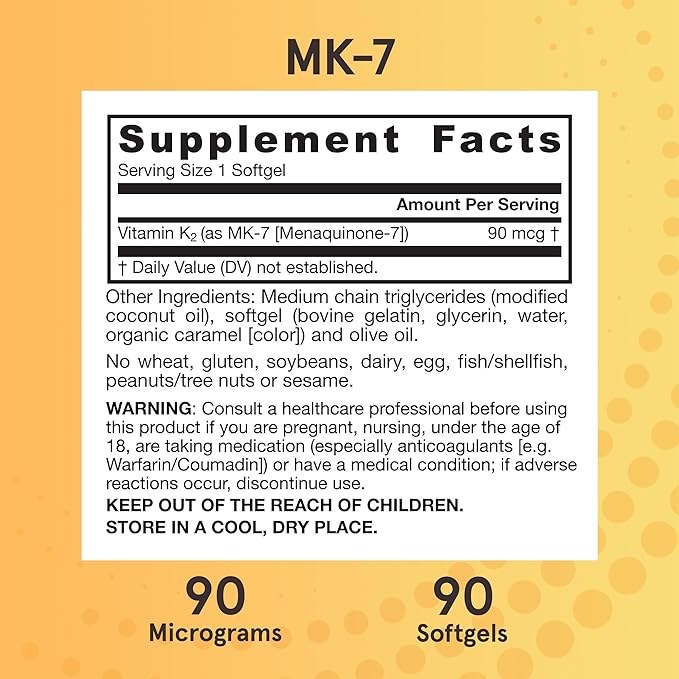 Jarrow Formulas MK-7 90 mcg - Bioactive Form of Vitamin K2-90 Servings (Softgels) - for Bone & Cardiovascular Health - Vitamin K2 MK-7 Dietary Supplement - Gluten-Free