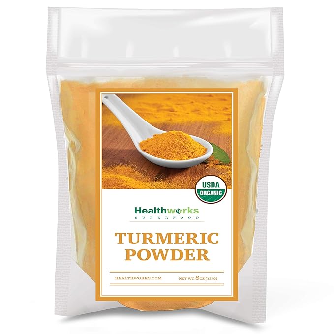 Healthworks Superfoods Organic Turmeric Powder - 8 Oz - Ground Raw Organic, Curcumin, Keto, Paleo, Vegan and Non-GMO