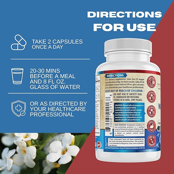 Neuro Focus Formula | Supports Mental Clarity & Focus | Vitamin A,C,D,E,B6 | Gluten Free, Sugar Free, Lactose Free | 60 Capsules | Made in The USA.