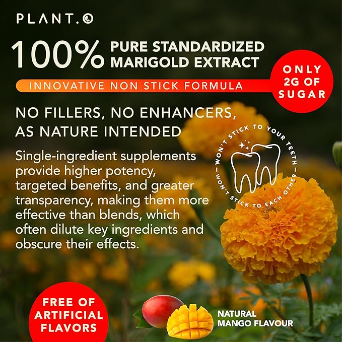 Lutein & Zeaxanthin Gummies - Delicious Vegan Eye Health Vitamins Clinically Studied 20mg Lutein and Zeaxanthin for Vision Clarity Dry Eye Relief and Blue Light Support