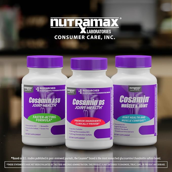 Nutramax Laboratories Cosamin® DS Joint Health Supplement with Glucosamine & Chondroitin for Adult Men & Women, Joint Supplement, 180 Capsules