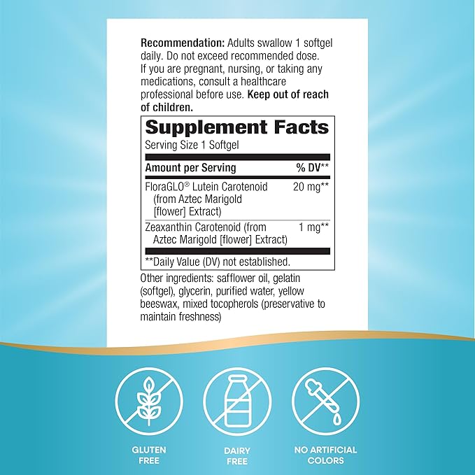 Nature's Way Lutein, Supports Eye Health*, 60 Soft Gels