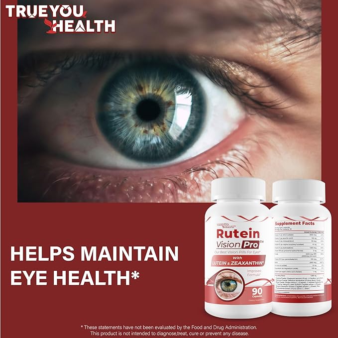 Rutein Vision Pro - Our Best Vision Pills For Eyes - Vitamin A Vision Capsules - Vision Improvement Pills - Rutein Supplement For Eyes - Rutein Eyebright Eye Red Root Hack For Retina Clear Ocular Clog