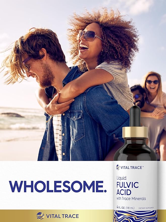 Carlyle Fulvic Acid Drops 4 fl oz | Liquid Trace Minerals | Ionic Supplement | Vegetarian, Non-GMO & Gluten Free | by Vital Trace