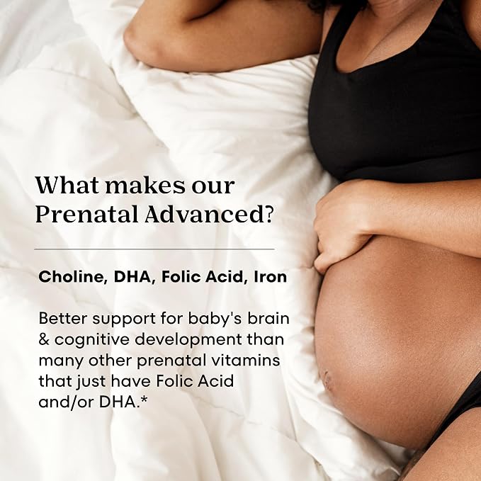 One A Day Prenatal Advanced- Prenatal Vitamins with Folic Acid, Choline, DHA & Iron, Pregnancy Vitamins for Women to Support Baby’s Development, 60+60 Ct (120 Total Set) (Packaging May Vary)