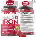 Beet Root Gummies with Iron, Methyl B12, Folate, Vitamin C - Increase Nitric Oxide & Iron Levels, Energy Support, Fight Fatigue, Beetroot & Gentle Iron Supplement, Sugar Free, 120 Count