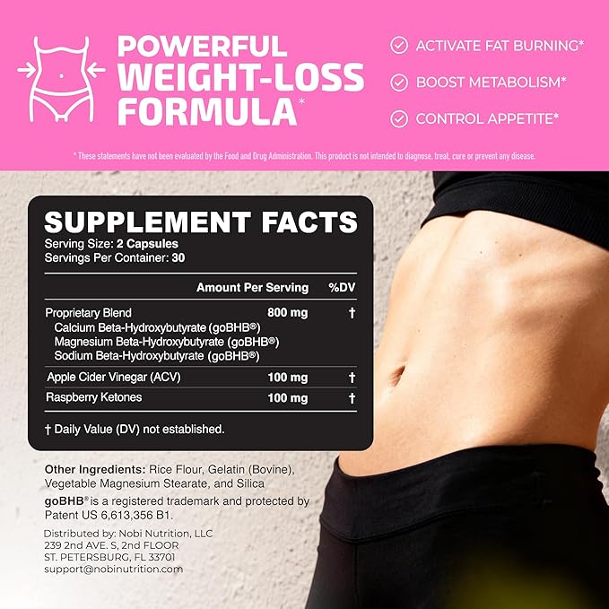 Weight Loss Pills for Women | Fat Burners for Women | Metabolism Booster for Weight Loss Supplement with Raspberry Ketones | Appetite Suppressant, Stomach Fat Burner & Weightloss Diet Pills | 60 Ct