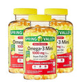 Omega-3 Mini Fish Oil – 120 Mini Softgels, Easy-to-Swallow Omega 3 Fatty Acid Supplements with EPA & DHA, Burpless Fish Oil Omega 3, Lemon Flavor Omega 3 Supplement for Women & Men (Pack of 3)