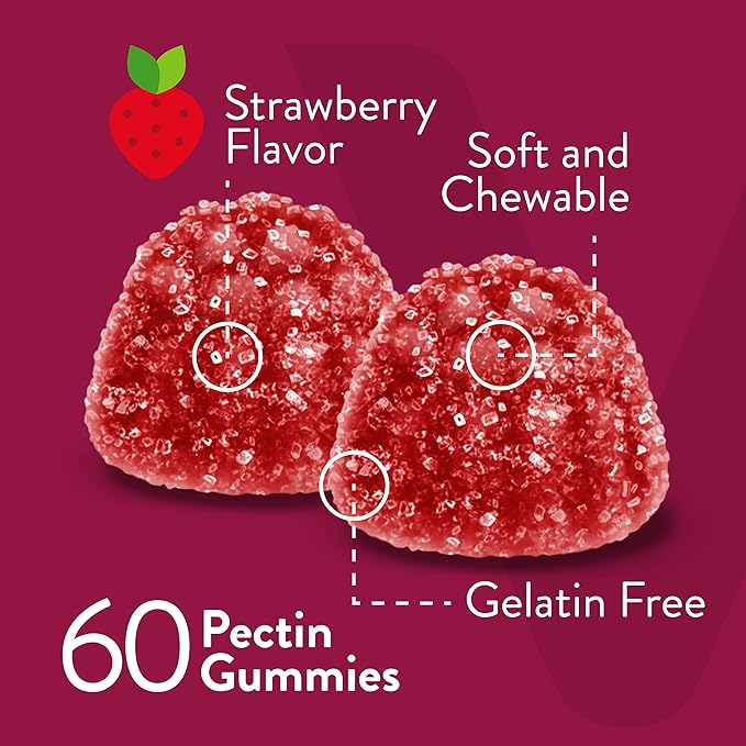 Viteey Vitamin B Complex Gummies with Vitamin C - Energy, Metabolism & Immune Support - B6, B12, Niacin, Folic Acid, Biotin, Calcium - Vegan, Gluten-Free - 60 Count