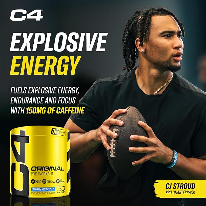 C4 Original Pre-Workout Powder For Endurance, Focus & Performance with 150mg Caffeine, Beta-Alanine, Creatine, Sugar Free Pre-Workout for Men & Women, 30 Servings, Frozen Bombsicle