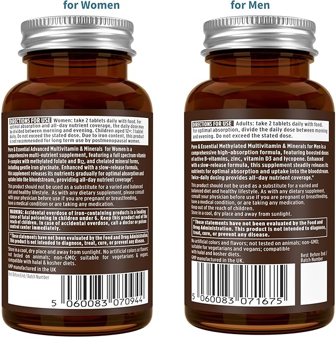 Igennus Methylated Multivitamin for Men & Women 2-Pack, All-Day Nutrient Delivery, Pure & Clean, Methylfolate & Methylcobalamin, High Strength MTHFR Supplement, Non-GMO & Halal, 30 Day Supply