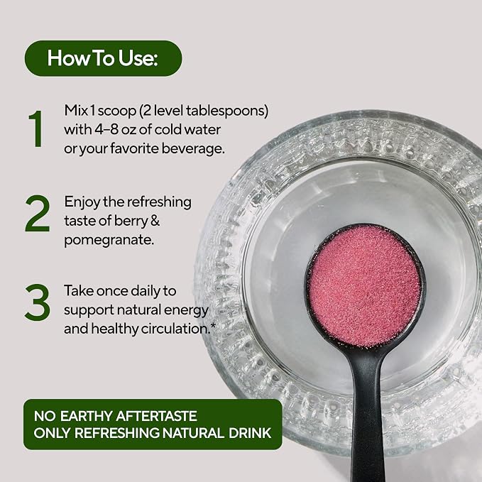 VitaUp Beet Root Powder 8 in 1 – USA Made Beets Powder Supplements with Grape Seed, Hawthorn, Coq10 – with Organic Beetroot for Normal Circulation & Energy Support – 30 Serving