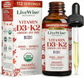 Vitamin D3 K2 Kids Liquid Drops - 112 Servings, Ultra Concentrated Formulation, Fast Absorption 800 IU & 35 MCG for Calcium & Bone Support - Daily Nutritional Support Parents Trust