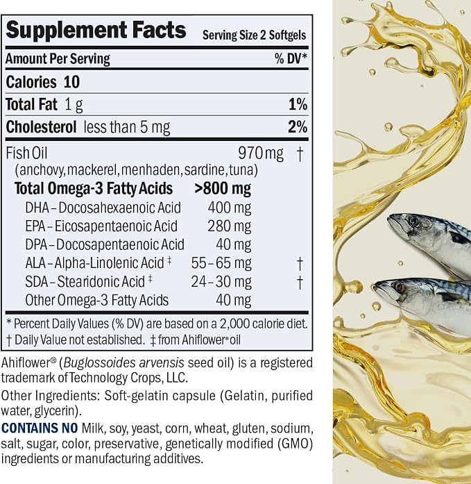 ANDREW LESSMAN Essential Omega-3 Unflavored - 360 Softgels - Ultra-Pure, High Potency Omega-3 Oils. High DHA, No Stomach Upset, No Contaminants, No Mercury. Small Easy to Swallow Softgels