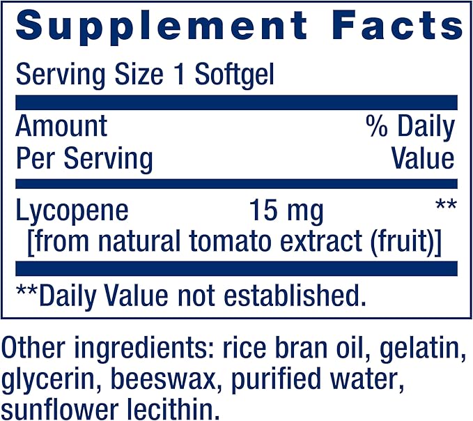 Life Extension Mega Lycopene, Prostate Health, arterial Health, antioxidant Defense, Gluten-Free, Non-GMO, 90 softgels