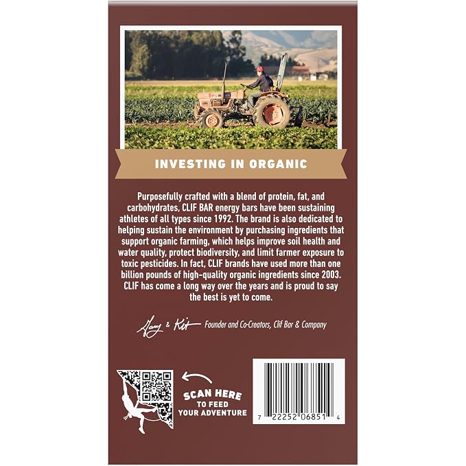 CLIF BAR - Energy Protein Bars - Chocolate Brownie - Made with Organic Oats - Energy Bars - Non-GMO - 15 Count (Pack of 4)