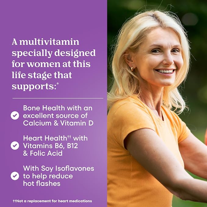 One A Day Women's Menopause Multivitamin with Vitamin A, Vitamin C, Vitamin D, Vitamin E and Zinc for Immune Health Support, Bone Health, 50 Count (New Packaging)