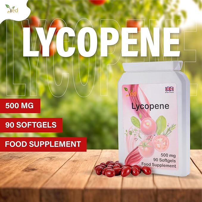 Ved Lycopene 500 mg | 90 softgel, 6 Month Supply.(Pack of 2)