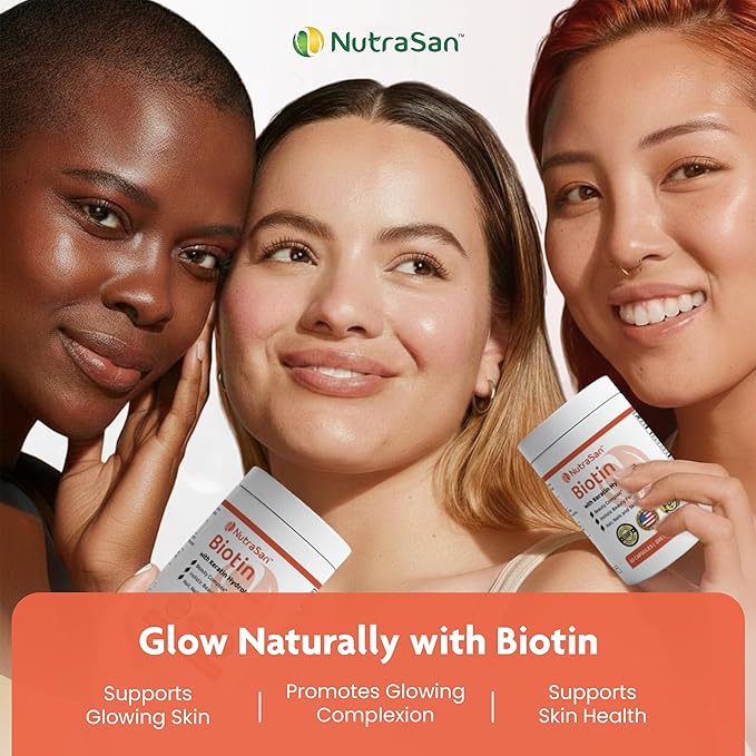 Biotin 20,000 mcg Supplement with Hydrolyzed Keratin & Hyaluronic Acid - Vitamins B7 for Women & Men- Supports Healthy Hair, Skin & Nails - Non-GMO, Gluten & Dairy Free - 60 Capsules