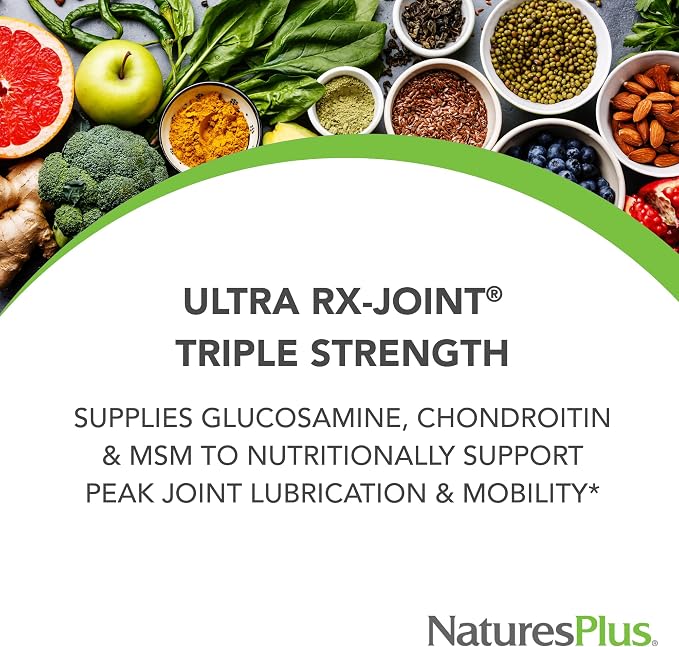 NaturesPlus Ultra Rx-Joint Triple Strength - 120 Tablets - Supports Healthy Joint Function - with Glucosamine, Chondroitin & MSM - Gluten Free - 30 Servings