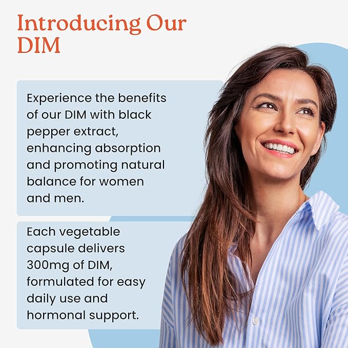 NewLife Naturals DIM Supplement 300mg, Women & Men - Hormonal Acne and Balance, Estrogen, Menopause Support - 120 Day Supply