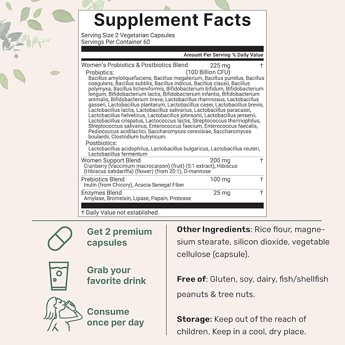 Micro Ingredients 8-in-1 Multi Collagen Powder & Women’s Probiotics 100 Billion CFU Veggie Capsules | 2 Pack | Hydrolyzed Peptides + Hyaluronic Acid & Vitamin C | 40 Strains + Cranberry & D-Mannose