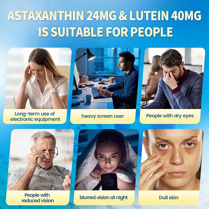 VivoNu 14-in-1 Astaxanthin 24mg & Lutein 40mg with Zeaxanthin Supplements, 24 Month Supply, 720 Softgels, 4 Bag