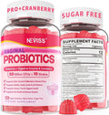 Vaginal Probiotics Gummies for Women PH Balance, Odor Control with Prebiotics, Cranberry, D-Mannose, Promotes Feminine Healthy Vaginal Flora, Urinary Tract, Yeast, Digestive Support, Sugar Free,60Cts