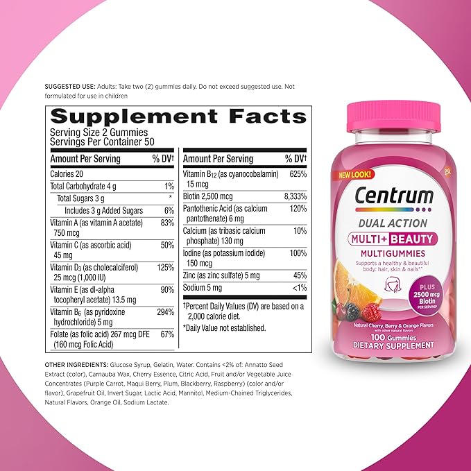 Centrum Multivitamin Gummy, 100 Count (Pack of 1)