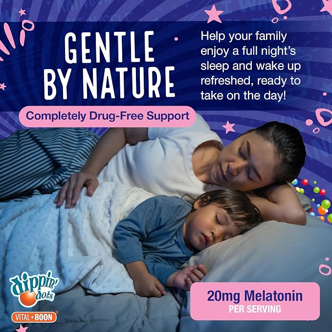 Dippin' Dots Extra Strength Melatonin 20mg Gummies for Adults - Melatonin Gummies with 20mg per Serving - Vegan Friendly Nighttime Sleep Supplement - Made with Natural Colors & Flavors (60 Count)